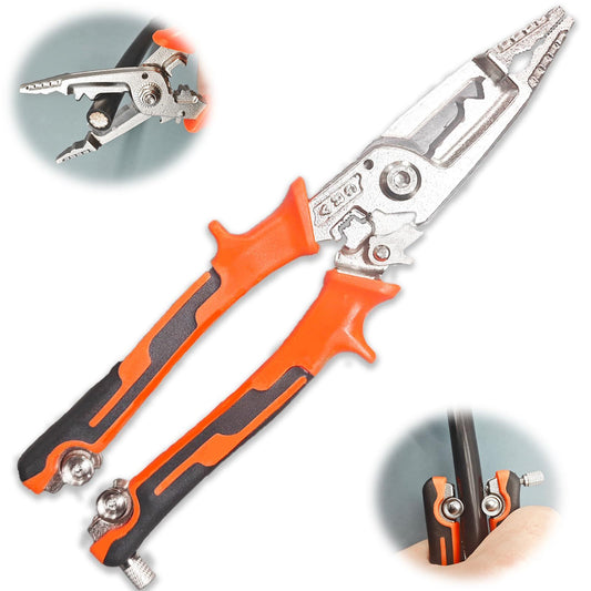 Multi-Function Insulated Wire Stripper with Cutter and Crimper