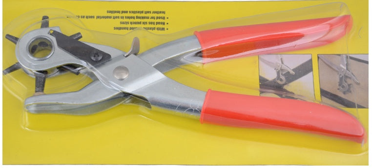 Revolving Leather Hole Punch Pliers with 6 Punch Sizes