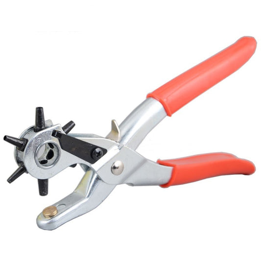 Revolving Leather Hole Punch Pliers with 6 Punch Sizes